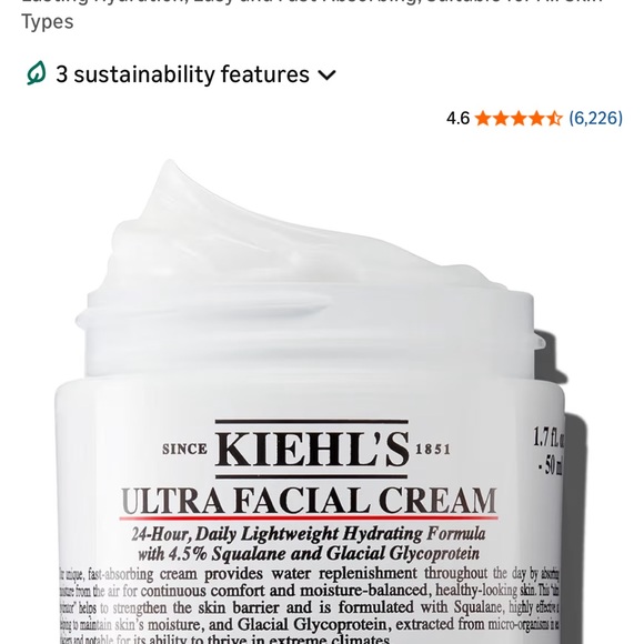 Kiehl's Ultra Facial Cream - White and Black 14ml - Picture 9 of 10